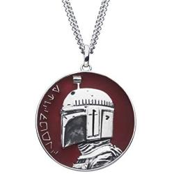 Star Wars Jewelry RockLove Planetary Medallion - Cloud City, Dark Red Matte, 28mm (SWRLBFPNK01SIL)