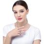 MMTTAO 2Pcs/Set His & Hers Matching Set Titanium Stainless Steel Couple Pendant Necklace for Men Women Lover Cubic Zirconia CZ Charms Pendant Friendship Relationship Promise Love Fashion Jewelry Gifts