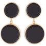 Dangle Statement Earrings - 2.3'', Round Shape Copper Alloy Gold Plated Black Enamelled Dangle Earrings for Women from House of ARIJA India - Party Jewelry, Fashion Accessories Earrings - Ideal Gift