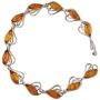 HolidayGiftShops Sterling Silver Honey Baltic Amber Hearts Bracelet