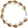 HolidayGiftShops Sterling Silver Honey Baltic Amber Hearts Bracelet HolidayGiftShops Sterling Silver Honey Baltic Amber Hearts Bracelet