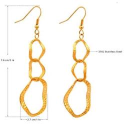 BUNSIKING Womens Earring 14 Gold Plated 316L Stainless Steel