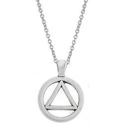 My Shape Zinc Alloy AA Symbol Alcoholics Anonymous Pendant Necklace Jewelry Gifts