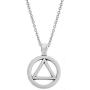 My Shape Zinc Alloy AA Symbol Alcoholics Anonymous Pendant Necklace Jewelry Gifts