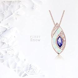 Sinlifu Created Opal Silver Pendant Necklace Amethyst Sapphire Jewelry Gifts for Women