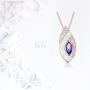 Sinlifu Created Opal Silver Pendant Necklace Amethyst Sapphire Jewelry Gifts for Women