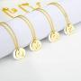 Initial Pendant Necklace for Women Girls - 26 Capital Letters Alphabet Circle Pendant Necklaces 18K Gold Plated | A-Z Monogram Name Necklace Chain Personalized for Women Men Jewelry Gifts
