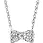 Carleen 925 Sterling Silver Cubic Zirconia CZ Simulated Diamond Small Cute Bow Tie Earrings Bangle Bracelet Pendant Necklace Jewelry for Women Girls Teens