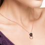 Santuzza Black Panther Spinel Rose Gold 14K Plating Pendant for Women 925 Sterling Silver Leopard Head Pendants