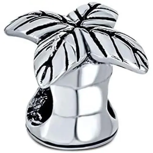 Tropical Honeymoon Vacation Beach Palm Tree Charm Bead For Women For Teen Oxidized .925 Sterling Silver Fits European Bracelet Tropical Honeymoon Vacation Beach Palm Tree Charm Bead For Women For Teen Oxidized .925 Sterling Silver Fits European Bracelet