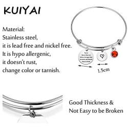 KUIYAI You are Braver Than You Believe Awareness Bracelet with Birthstone Inspirational Jewelry Gifts for Women Girls