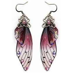 tmtonmoon Unique Big Monarch Colorful Butterfly Wing Gold Drop Dangle Earrings Crystal Wing Earring Fashion Insect Jewelry For Women Girls Teens Gifts