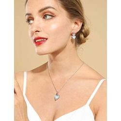 missaqua Love Heart Necklace for Women Embellished with Swarovski Crystals Pendant Necklace Valentine Anniversary Birthday Jewelry Gifts for Girlfriend Wife