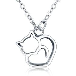 BAMOER 925 Sterling Silver Expandable Cat Ring Earrings Adjustable Chain Bracelet for Women