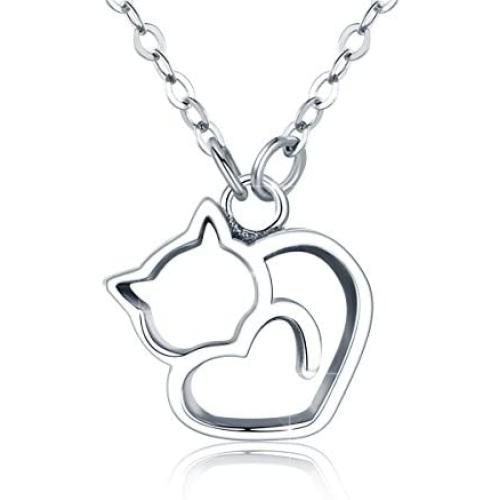 BAMOER 925 Sterling Silver Expandable Cat Ring Earrings Adjustable Chain Bracelet for Women