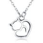 BAMOER 925 Sterling Silver Expandable Cat Ring Earrings Adjustable Chain Bracelet for Women