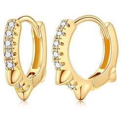 Small Dangle Hoop Earrings 14K Gold Plated Cubic Zirconia Boho Women Girls Huggie Earring Dainty Jewelry Gift