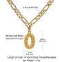 ChainsHouse Initial Letter Pendant Necklace Mens Womens Capital Letter Yellow Gold Plated A-Z 26 Alphabet Name Jewelry 16''+2'' Adjustable Stainless Steel Figaro Chain Personaziled