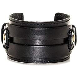 Nsitbbuery Hip Hop Wide Leather Cuff Bracelet