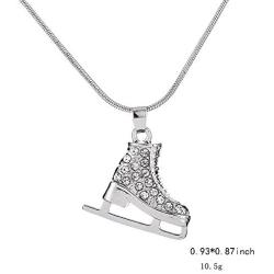 Lemegeton 3D Adorable Exquisite Crystal Figure Skate Charm Pendant Necklace for Girls Women Jewelry