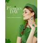 25 Pairs St. Patricks Day Faux Leather Earrings Irish Shamrock Dangle Earrings Green Clover Teardrop Earrings Set for Women Girls