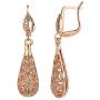 Yoursfs Filigree Teardrop Leverback Dangle Earrings for Women 18K Gold Plated Wedding Earring Prom Jewelry