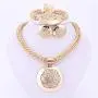 Fashion African Jewelry Set Round Pendant Gold Color Dubai Big Necklace Earrings Wedding Sets Gift For Women Fashion African Jewelry Set Round Pendant Gold Color Dubai Big Necklace Earrings Wedding Sets Gift For Women
