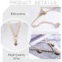 Ckecharfa Boho Layered Y-Necklace Gold Star Choker Necklaces Crystal Pendant Long Chain Summer Beach Neck Chains Adjustable Jewelry for Women and Girls