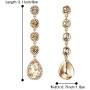 BriLove Womens Elegant Wedding Bridal Crystal Beaded Teardrop Chandelier Dangle Earrings