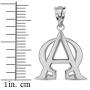 Fine 925 Sterling Silver Alpha and Omega Christian Symbols Charm Pendant