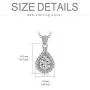 1 Carat Moissanite Pendant Necklace 14K White Gold Plated 925 Sterling Silver for Women Girls, Chain 18 + 2 inch Extender…