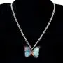 WEVENI Acrylic Monarch Butterfly Necklace and Earrings Morpho Butterfly Jewelry Sets Insect Dangle Drop Pendant for Women Girls Ladies