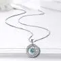 Aurora Tears Zodiac Constellation Necklaces Women 925 Sterling Silver Crystal Birthstone Pendant Cubic Zirconia Birth Jewelry Charm Dating Jewelry
