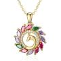 Blocaci 14K Yellow Gold Peacock Pendant Necklaces for Women Cubic Zirconia Anniversary Valentines Day, Jewelry for Wife Girlfriend Mother, 18