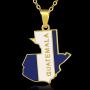 Stainless Steel Guatemala Map Pendant Necklace for Women/Men Map of Guatemala Dripping Oil Charm Jewelry