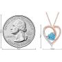 Jewel Zone US Simulated Aquamarine Heart Pendant Necklace 14k Gold Over Sterling Silver