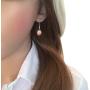Paul Wright Created Pink Opal Dangle Earrings in 925 Sterling Silver, 10x8mm Oval, Vibrant Coral Pink Color, on Posts