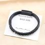 MEMGIFT Bad Ass Morse Code Leather Bracelets for Men Funny Inspirational Gifts for Her Mom Son Daughter Sister Best Friend Beads Wrap Bracelet