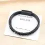 MEMGIFT Bad Ass Morse Code Leather Bracelets for Men Funny Inspirational Gifts for Her Mom Son Daughter Sister Best Friend Beads Wrap Bracelet