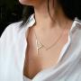 Sideways Large Initial Necklace for Women - 18K Gold Plated Letter Necklace for Women Girls, Stainless Steel Big Alphabet Monogram Necklace A-Z Name Slanted Initial Necklace Initial Jewelry for Women