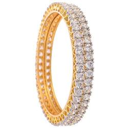 Ratnavali Jewels CZ Zirconia Gold Tone Red Green Blue Bollywood Wedding Indian Bangles Jewelry Women