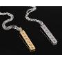 HUANIAN Stainless Steel Om Mani Padme Hum Buddhist six Words Proverbs Pendant Pendant Necklacewith Free Chain