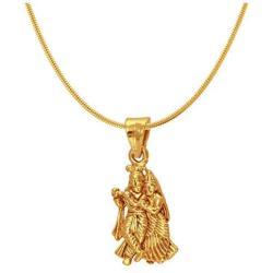 Jewar Radhey Krishna Kanhaiya Bansiwala Shreenathji Gokul Shreenathji Locket Pendant Chain Long Size Traditional Daily Use Jewelry 8489