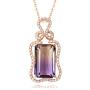 KEETEEN Colorful Life Sterling Silver Necklace with Princess Cut Pendant in Simulated Gemstones