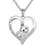 925 Sterling Silver Animal Jewelry Sea Otter Heart Pendant Necklace for Women 925 Sterling Silver Animal Jewelry Sea Otter Heart Pendant Necklace for Women