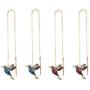 Raintoad 2 Pairs Hummingbird Zirconia Drop Earrings Women Girls Dainty Elegant Line Chain Drop Earrings Small Birds Dangle Earrings Stud Post Earrings
