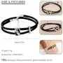 925 Sterling Silver Vintage Bracelets for Women Adjustable Leather Wrap Bracelets