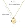 Befettly Constellation Necklace Pendant 14K Gold-Plated Hammered Round Disc Engraved Zodiac Sign Pendant 16.5’’ Adjustable Dainty Necklace