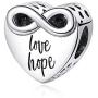 Syangpang Love Hope Charms for Fit Pandora Charms Bracelet 925 Sterling Silver Heart Beads Infinite Love Luck Charms for Bracelet Gift for Women and Girl