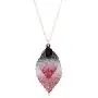 Caiyao Leaf Long Pendant Necklace Dangle Earrings Jewelry Set Delicate Colorful Filigree Long Leaves Necklace Unique Bohemian Double Layer Leaf Charm Earrings for Women Girls